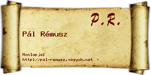 Pál Rémusz névjegykártya
